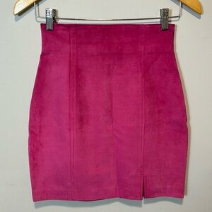 Danier Magenta Pink Genuine Leather Skirt XS